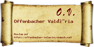 Offenbacher Valéria névjegykártya